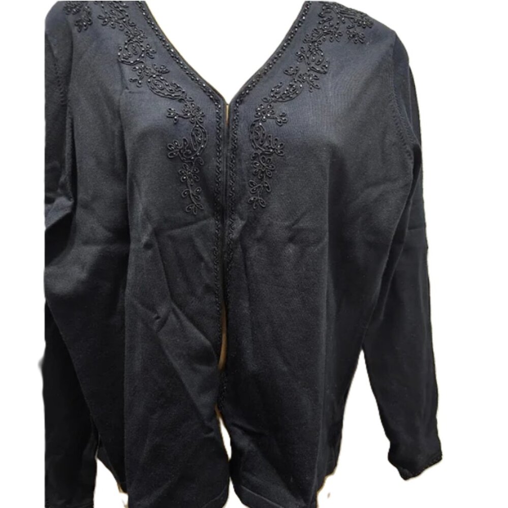 Vintage Lauren Ralph Lauren Silk Blend Beaded Cardigan L
